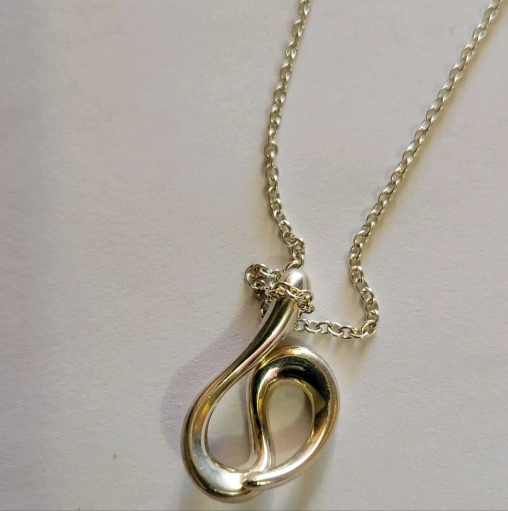 Tiffany Elsa Peretti Wave Pendant Necklace